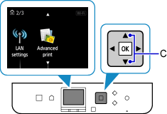 Skærmen HJEM: Vælg LAN-indstillinger